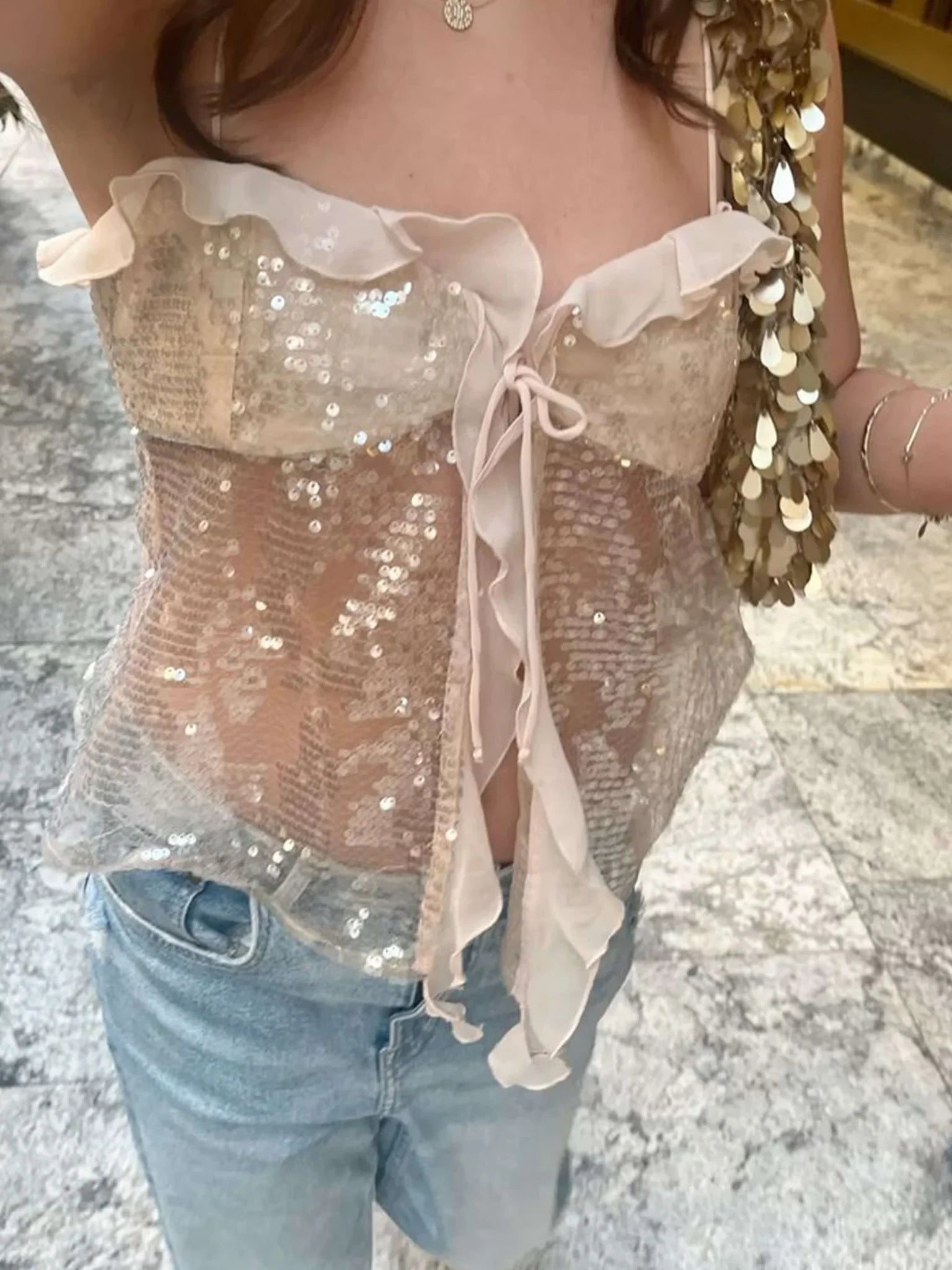 Clarissa | Sequin Halter Top